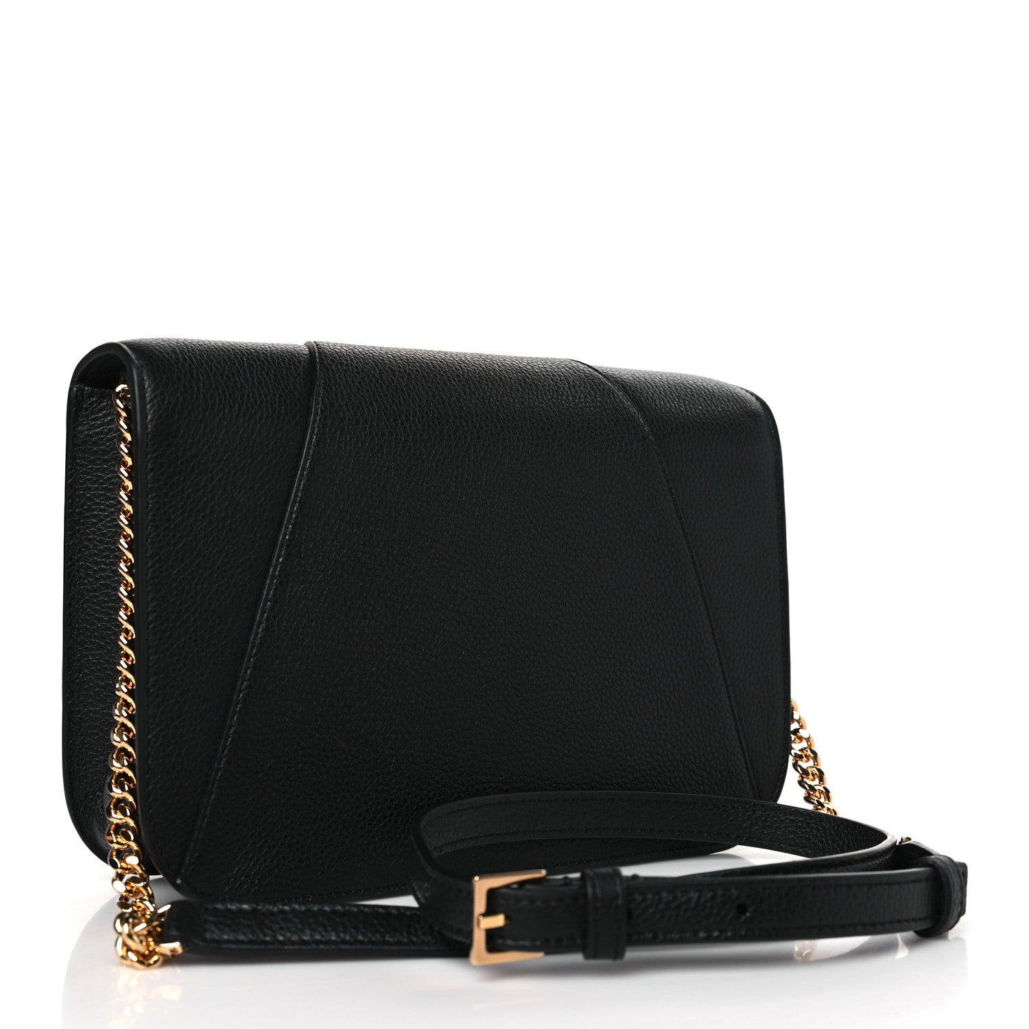 Versace Grainy Calfskin Virtus Chain Crossbody Black 3 of 8