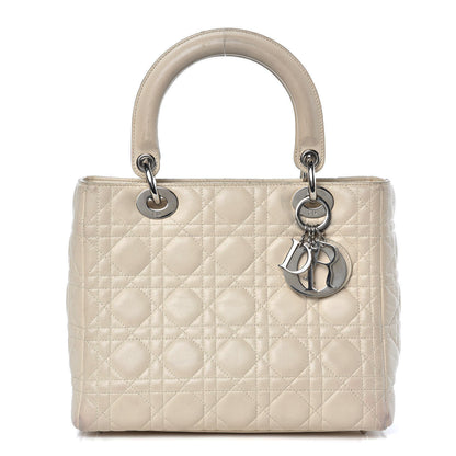 Christian Dior Lambskin Cannage Medium Lady Dior White 1 of 21