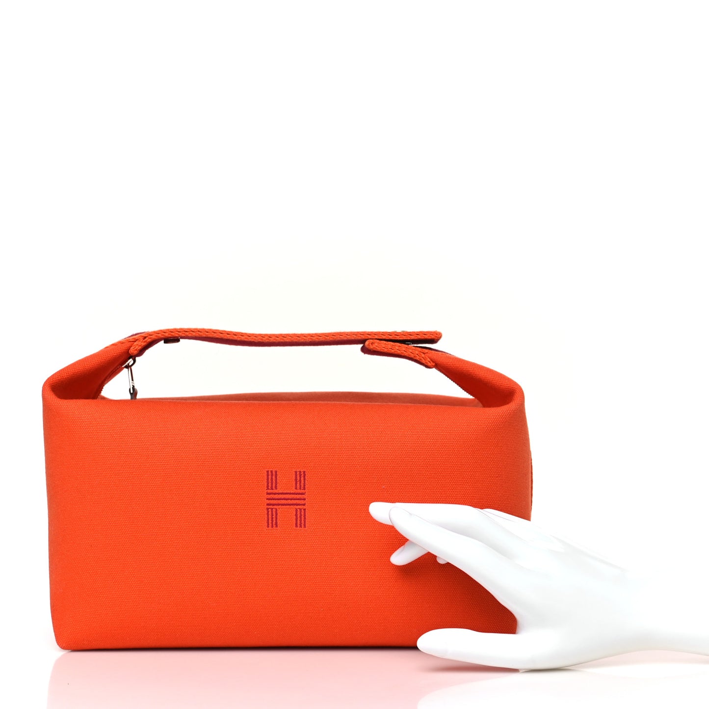 Canvas Large Bride-A-Brac Pouch Orange Feu Burgundy