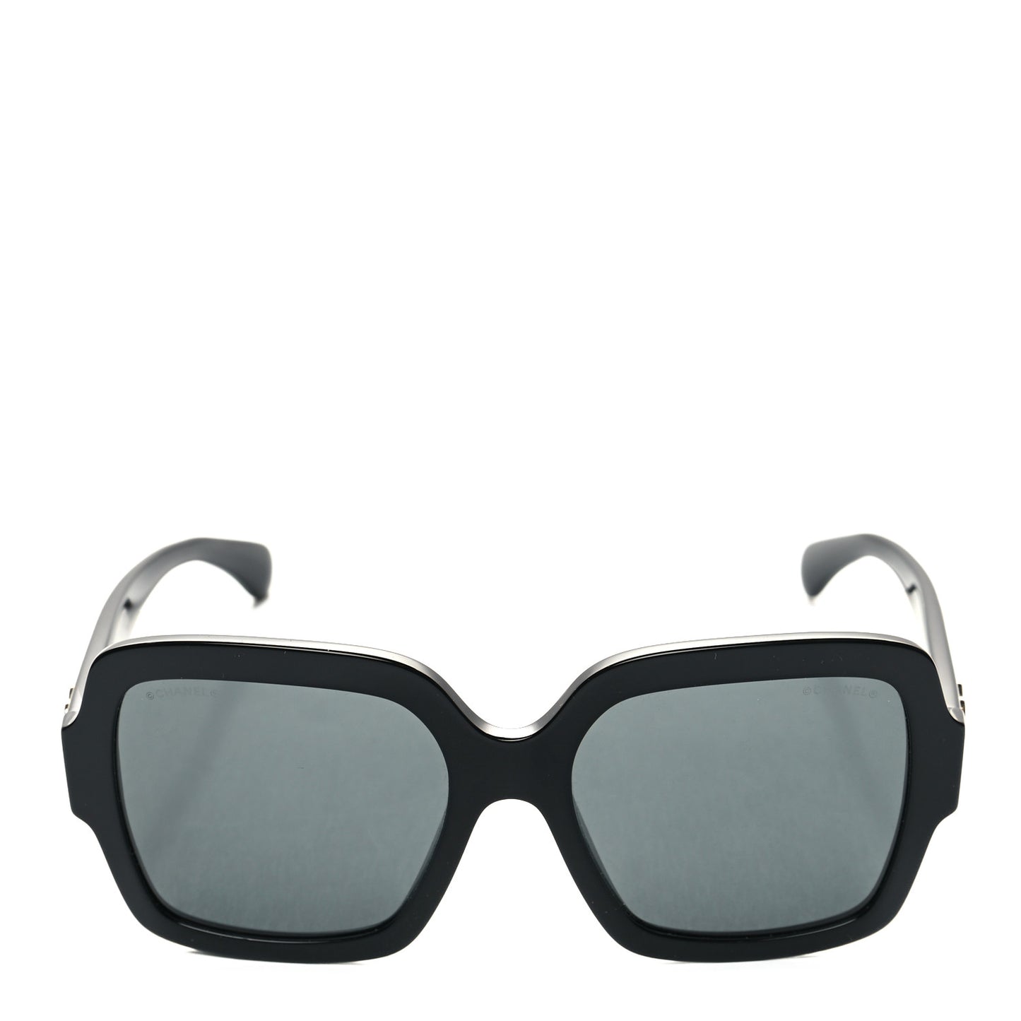 Acetate Square Heart Sunglasses 5479-A Black