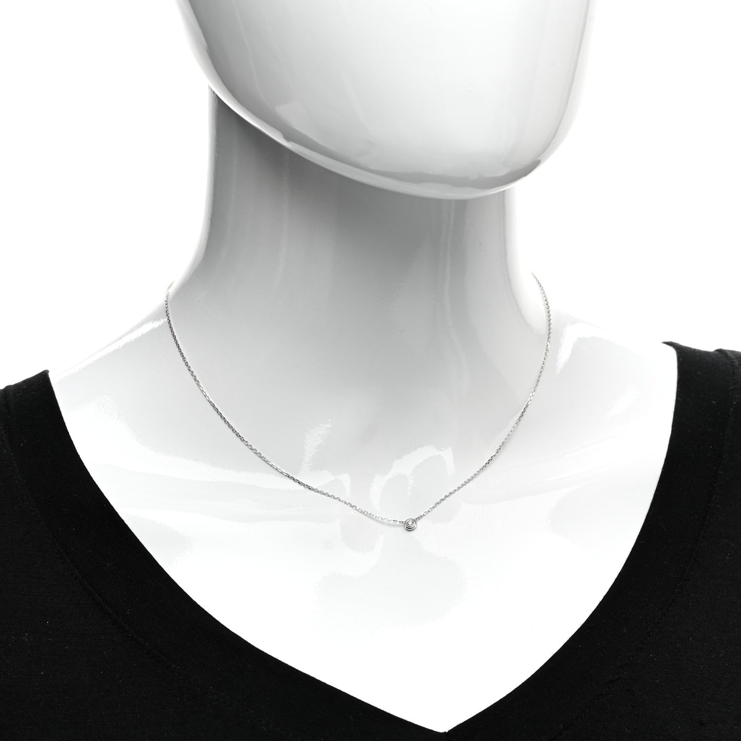 18K White Gold Diamond XS D'Amour Pendant Necklace