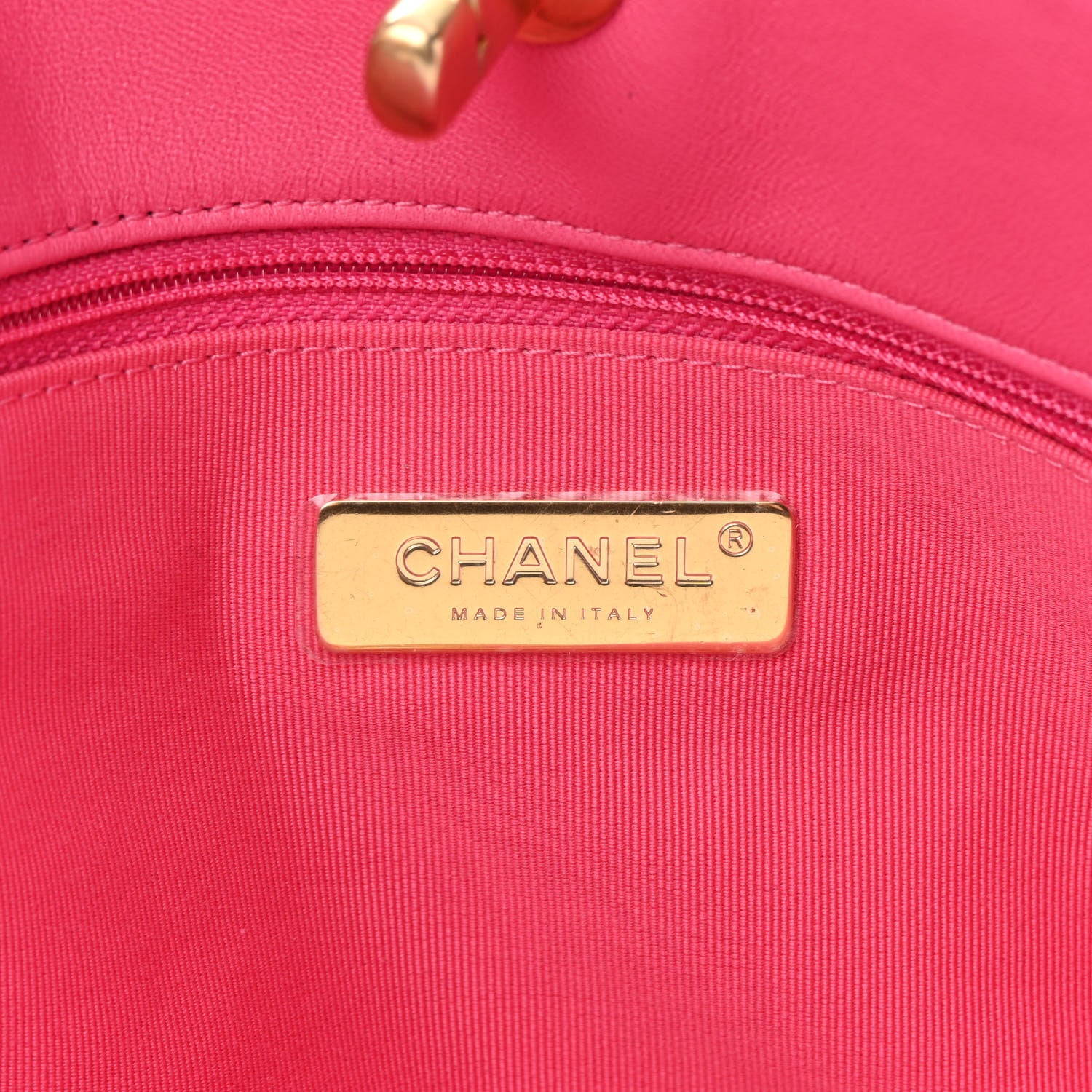 Chanel Lambskin Quilted Chanel 19 East West Shopping Bag Dark Pink 6 of 12