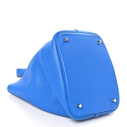 Hermes Taurillon Clemence Picotin Lock 22 MM Bleu Hydra 4 of 13