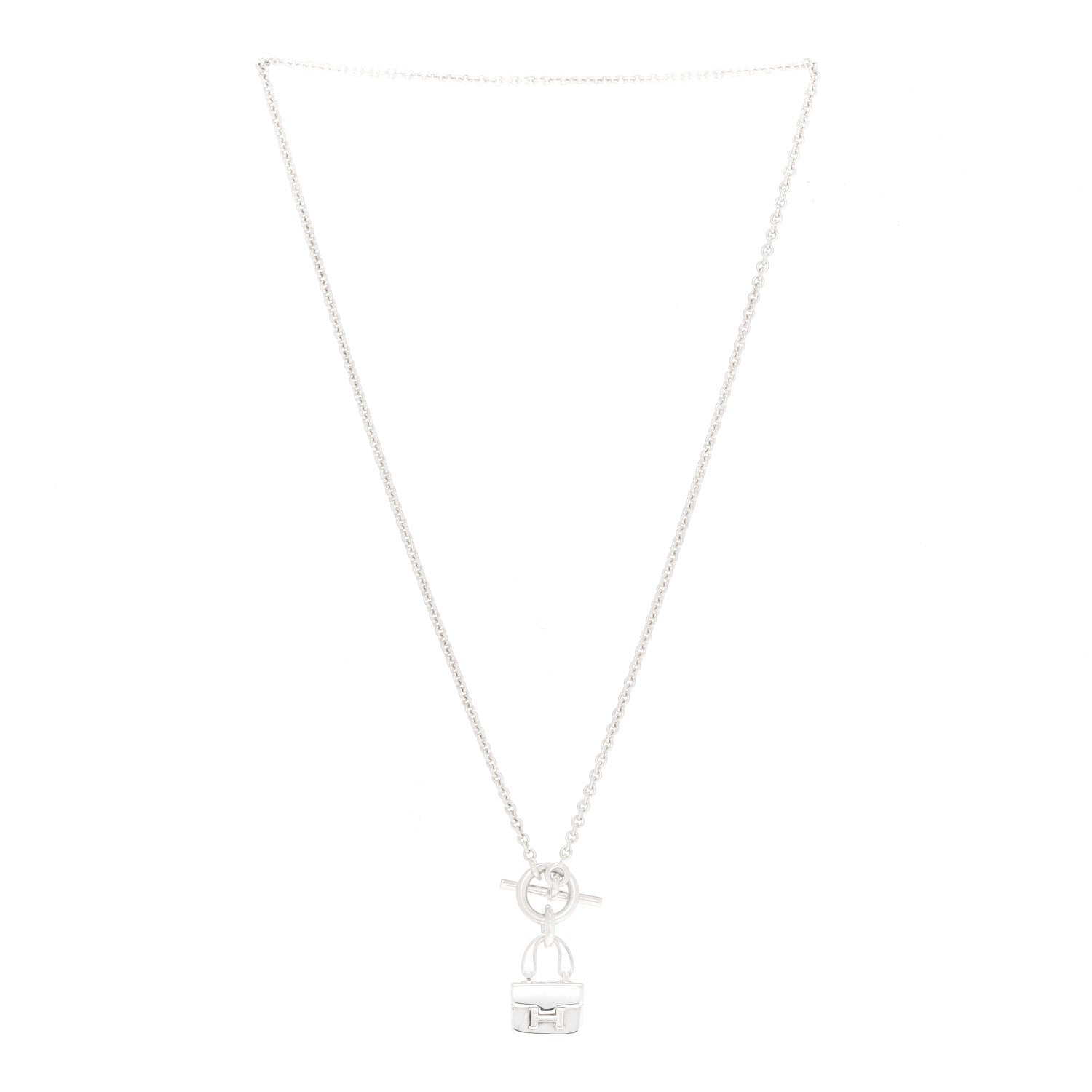 Hermes Sterling Silver Constance Amulettes Pendant Necklace 3 of 5