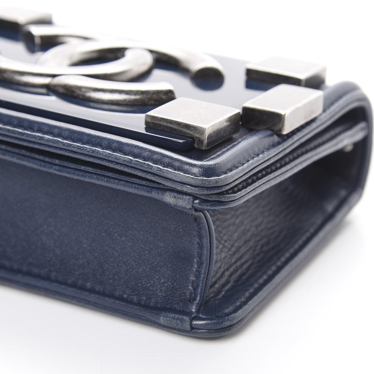 Plexiglass Patent Mini Boy Brick Flap Navy
