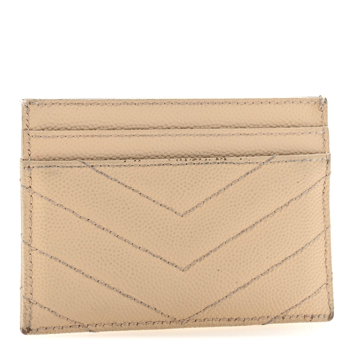 Grain De Poudre Matelasse Chevron Monogram Credit Card Case Nude Powder