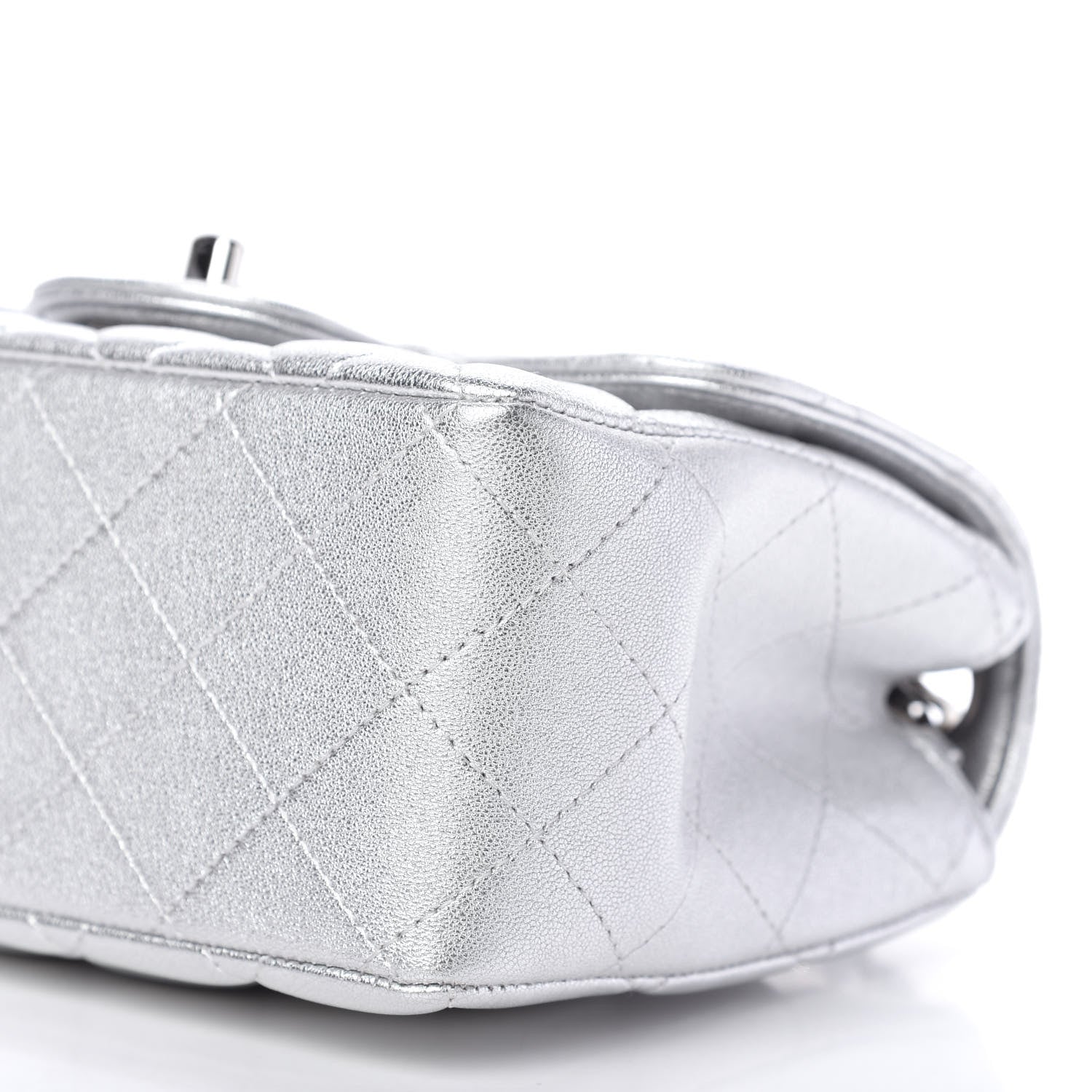 Chanel Metallic Lambskin Quilted Mini Square Flap Silver 7 of 10