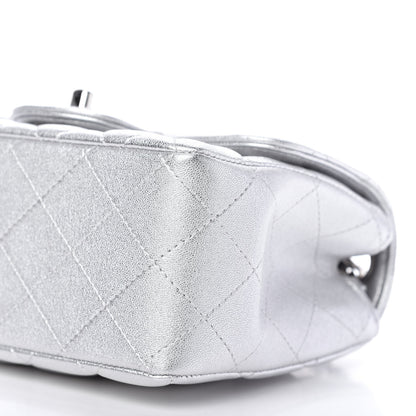 Chanel Metallic Lambskin Quilted Mini Square Flap Silver 7 of 10