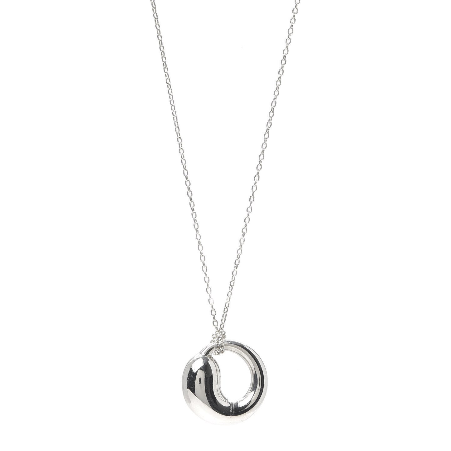 Sterling Silver 17mm Elsa Peretti Eternal Circle Pendant Necklace