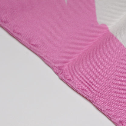 Chanel Silk CC Camellia Clover Heart Scarf Pink 6 of 8
