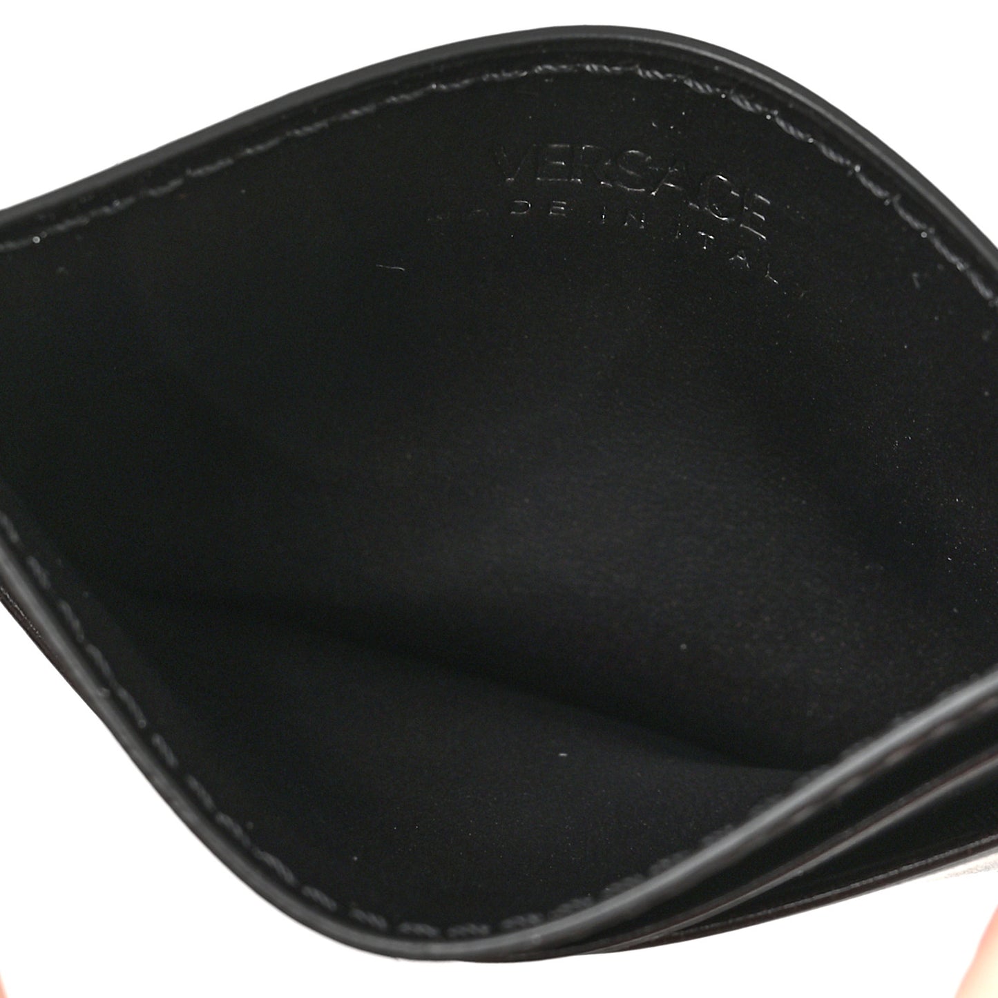Calfskin Logo Card Holder Black