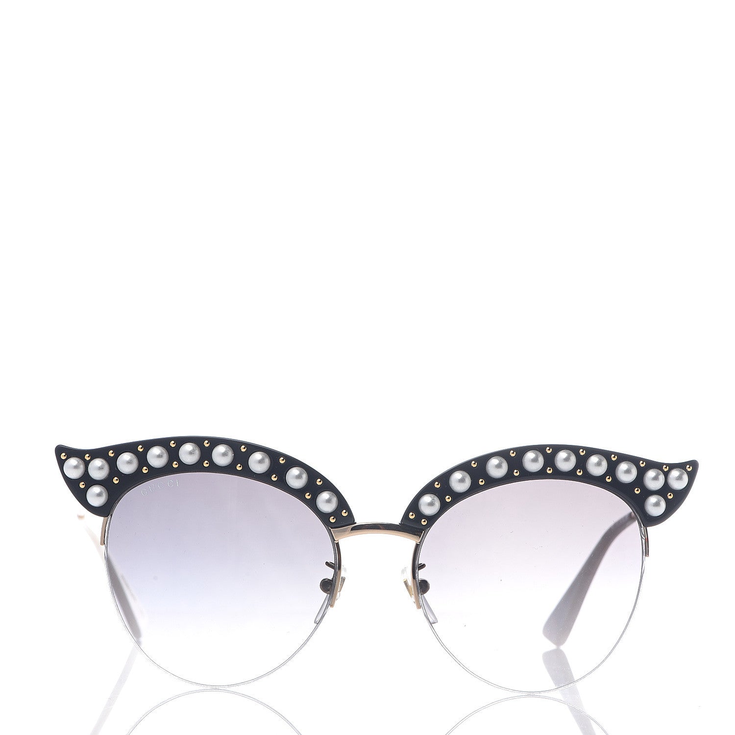 Gucci Pearl Cat Eye Sunglasses GG0212S Black 2 of 7