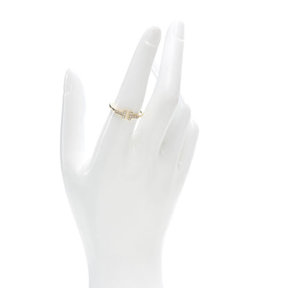 Tiffany 18K Yellow Gold Diamond T Wire Ring 57 8 2 of 6