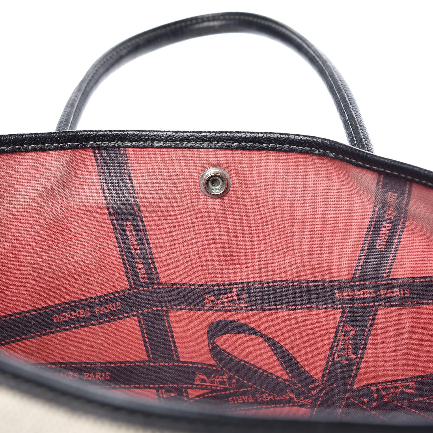 Hermes Buffle Skipper Toile Garden Party 36 MM Tote Marron Fonce 11 of 30