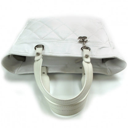 Chanel Paris Biarritz Large Quilted Tote White 6 of 11