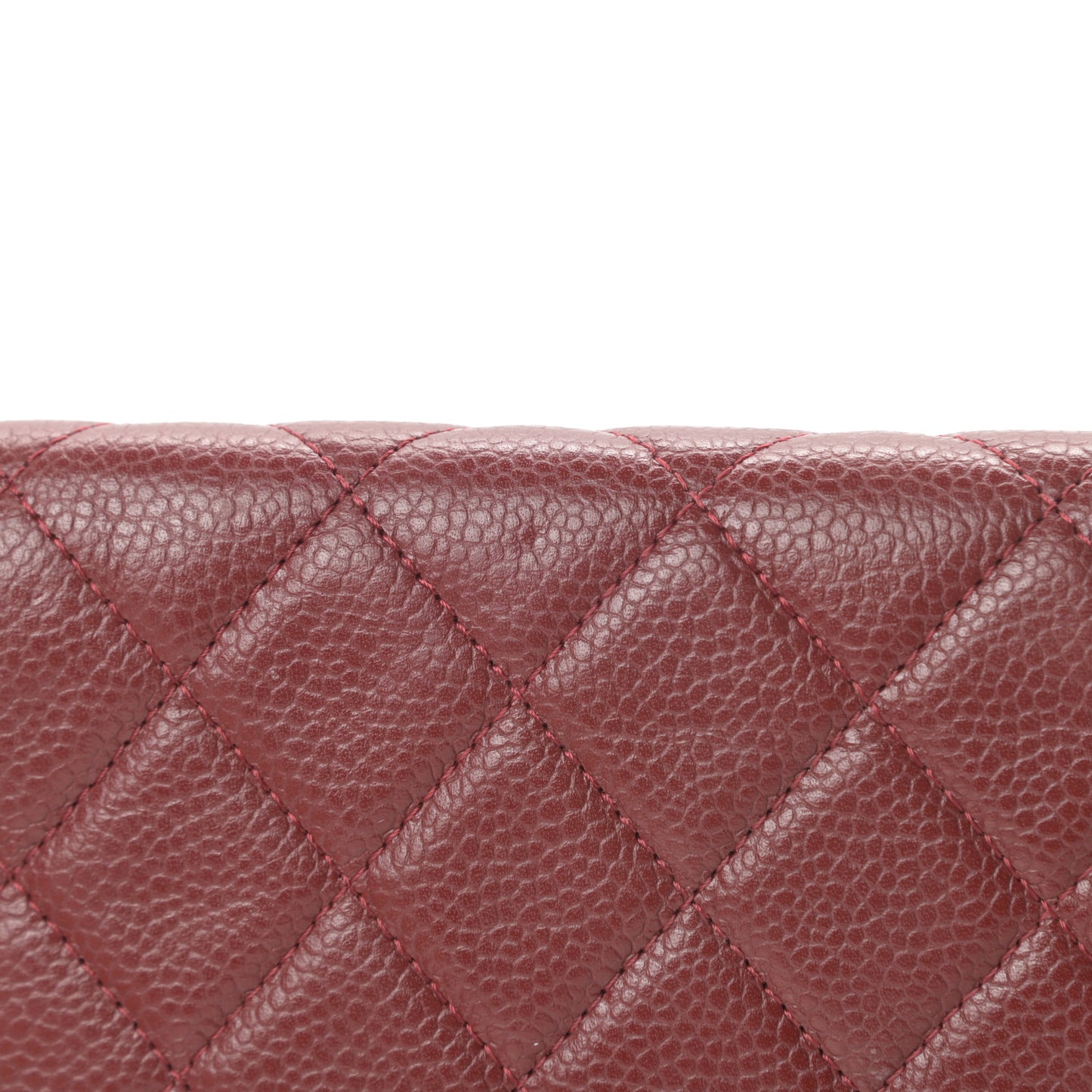 Caviar Quilted Wallet on Chain WOC Red