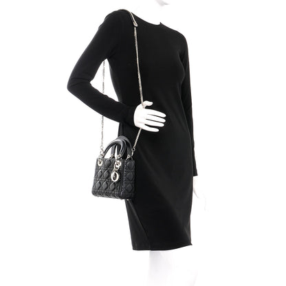 Christian Dior Lambskin Cannage Mini Lady Dior Black 2 of 7