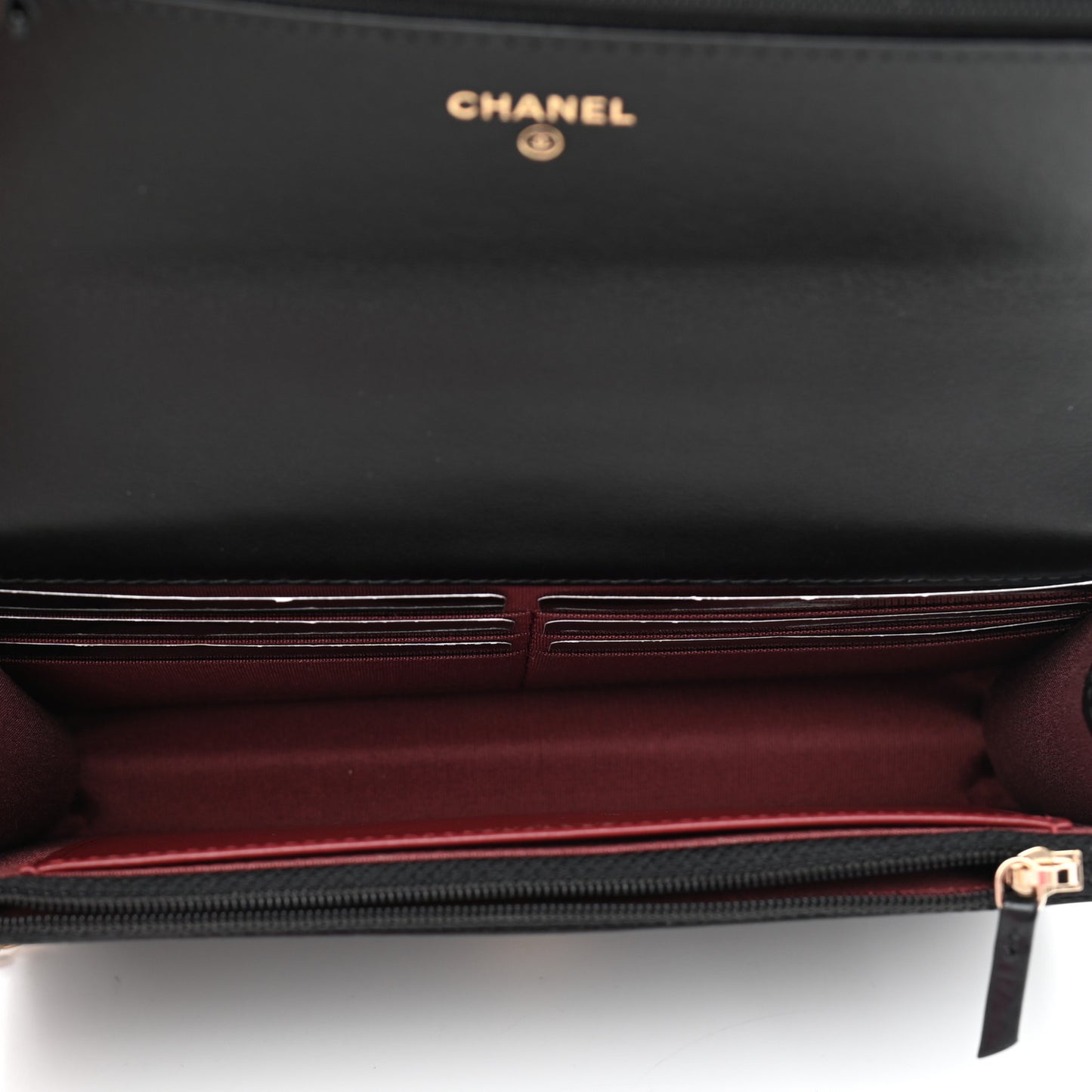 Calfskin Quilted Perfect Fit Wallet On Chain WOC Black