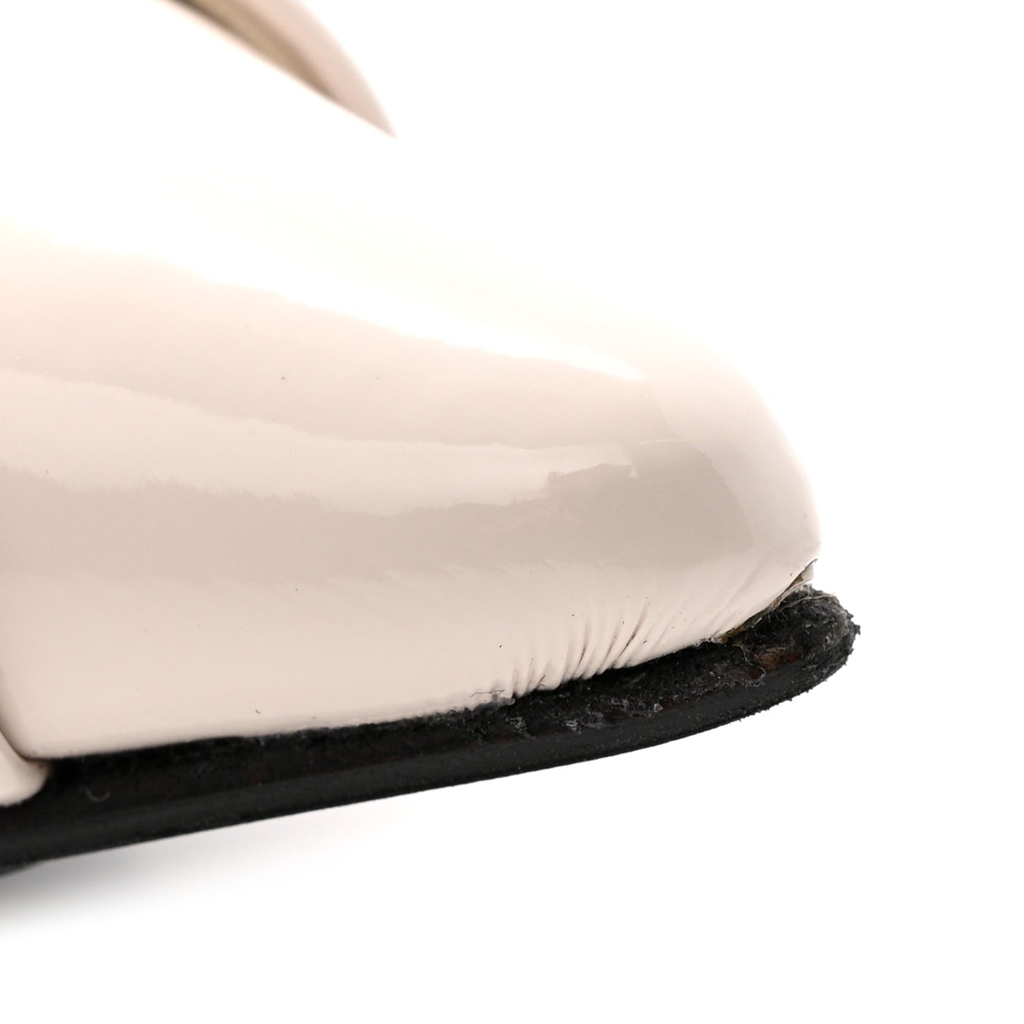 Lambskin Show Twist Flat Mule Sandals 40 Ivory