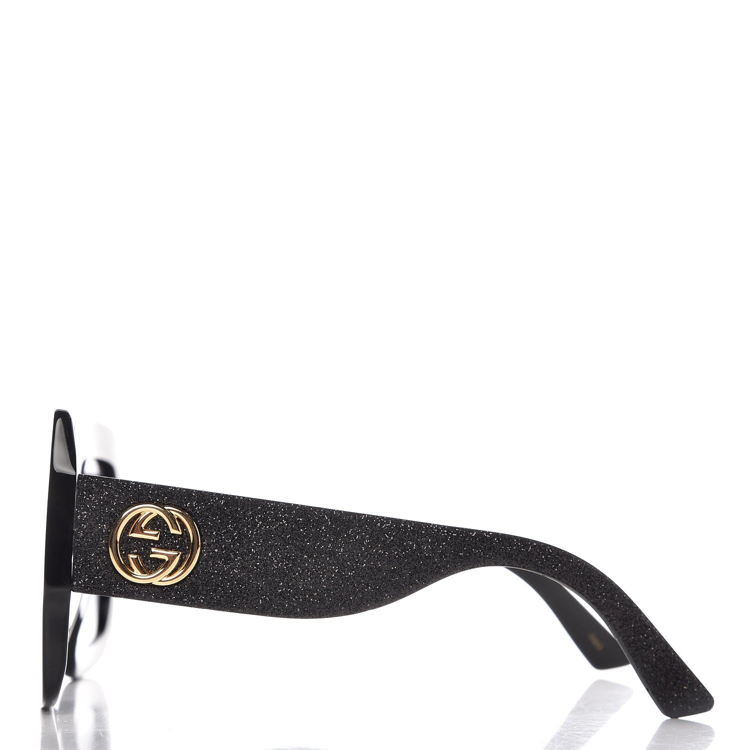 Gucci Square Frame Glitter GG0102S Sunglasses Black 3 of 9