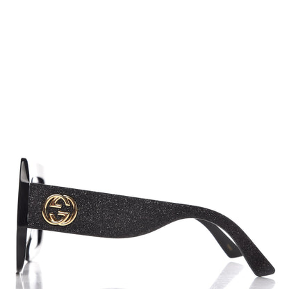 Gucci Square Frame Glitter GG0102S Sunglasses Black 3 of 9