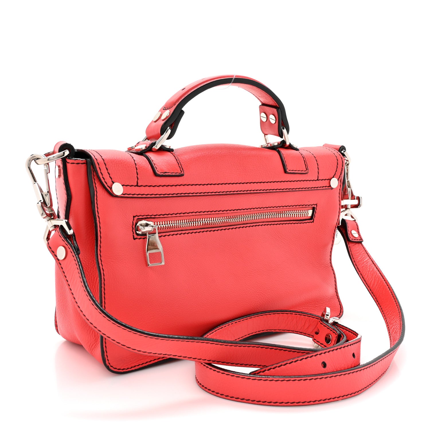 Proenza Schouler Grainy Calfskin Tiny PS1 Satchel Geranium 3 of 14
