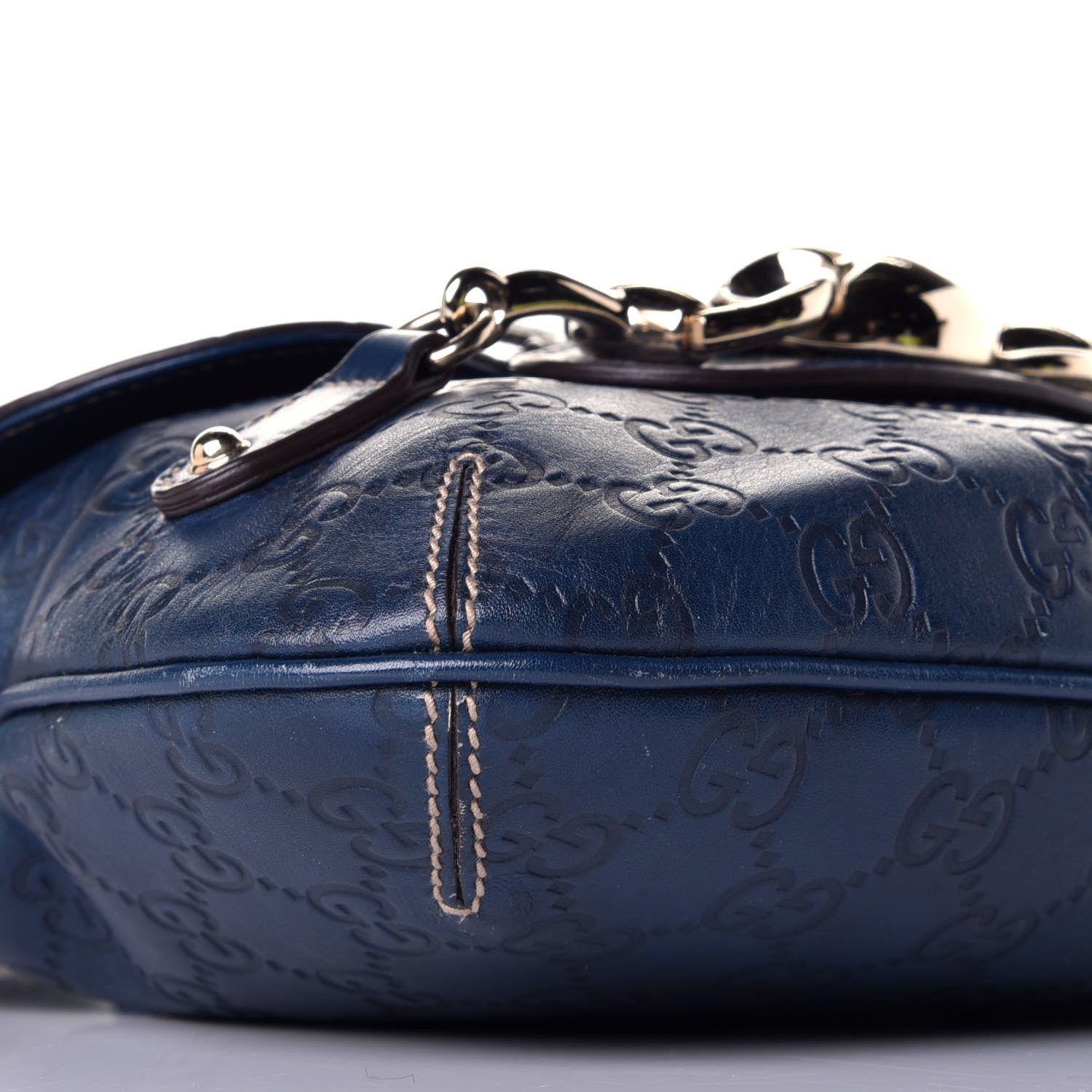Gucci Guccissima Wave Flap Bag Blue 7 of 10