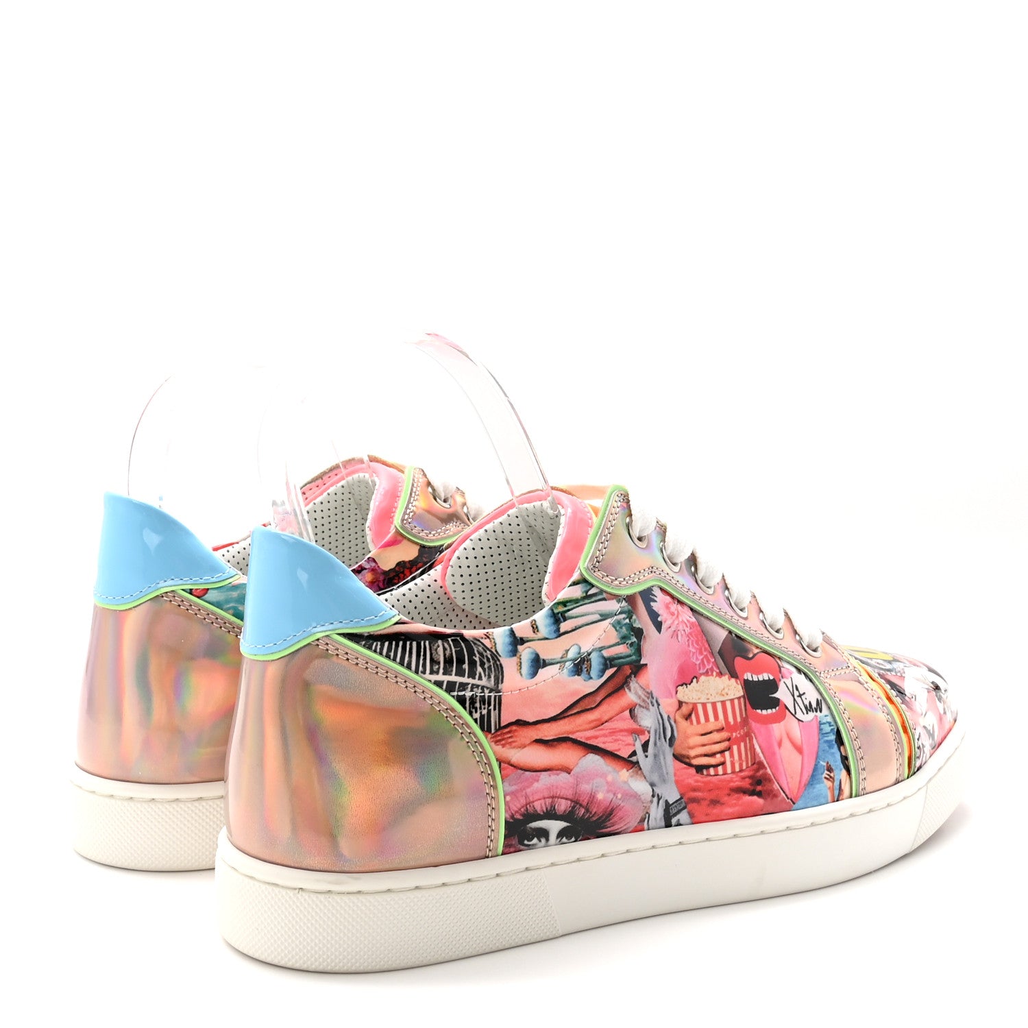 Christian Louboutin Patent Oh Xtian Womens Vieira Flat Sneakers 38 Multicolor 5 of 9