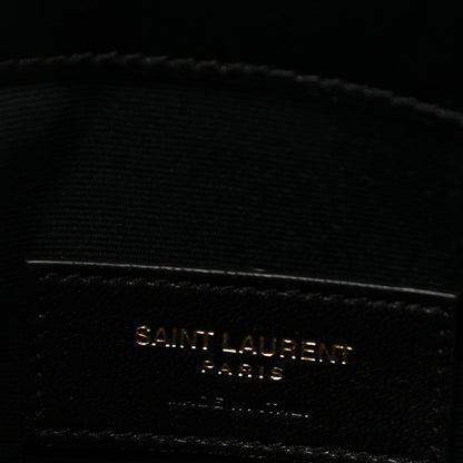Saint Laurent Smooth Shiny Calfskin Monogram Uptown Pouch Black 6 of 7