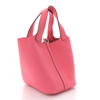 Hermes Taurillon Clemence Picotin Lock 18 PM Rose Azalee 2 of 10