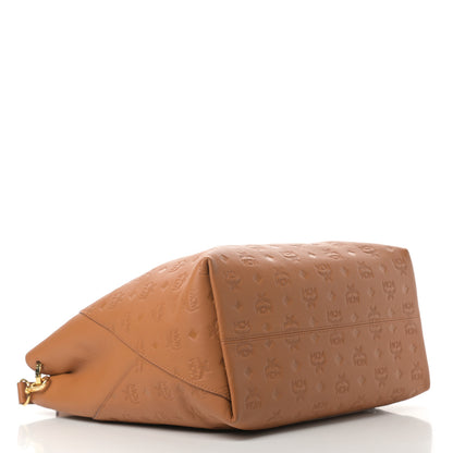 MCM Calfskin Ottomar Monogram Large Klara Hobo Cognac 4 of 12