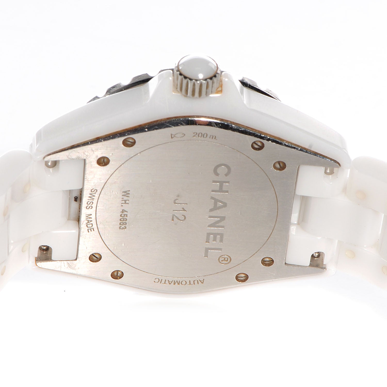 Chanel Stainless Steel Ceramic Diamond 33mm J12 Quartz Watch White 5 of 5