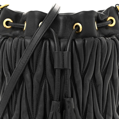 Miu Miu Nappa Matelasse Small Bucket Bag Black 8 of 12