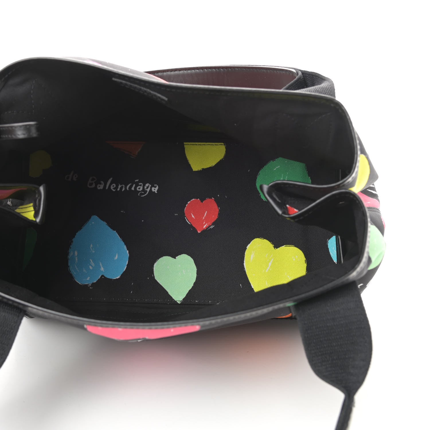 Balenciaga Canvas Archive Hearts S Navy Cabas Black Multicolor 6 of 13
