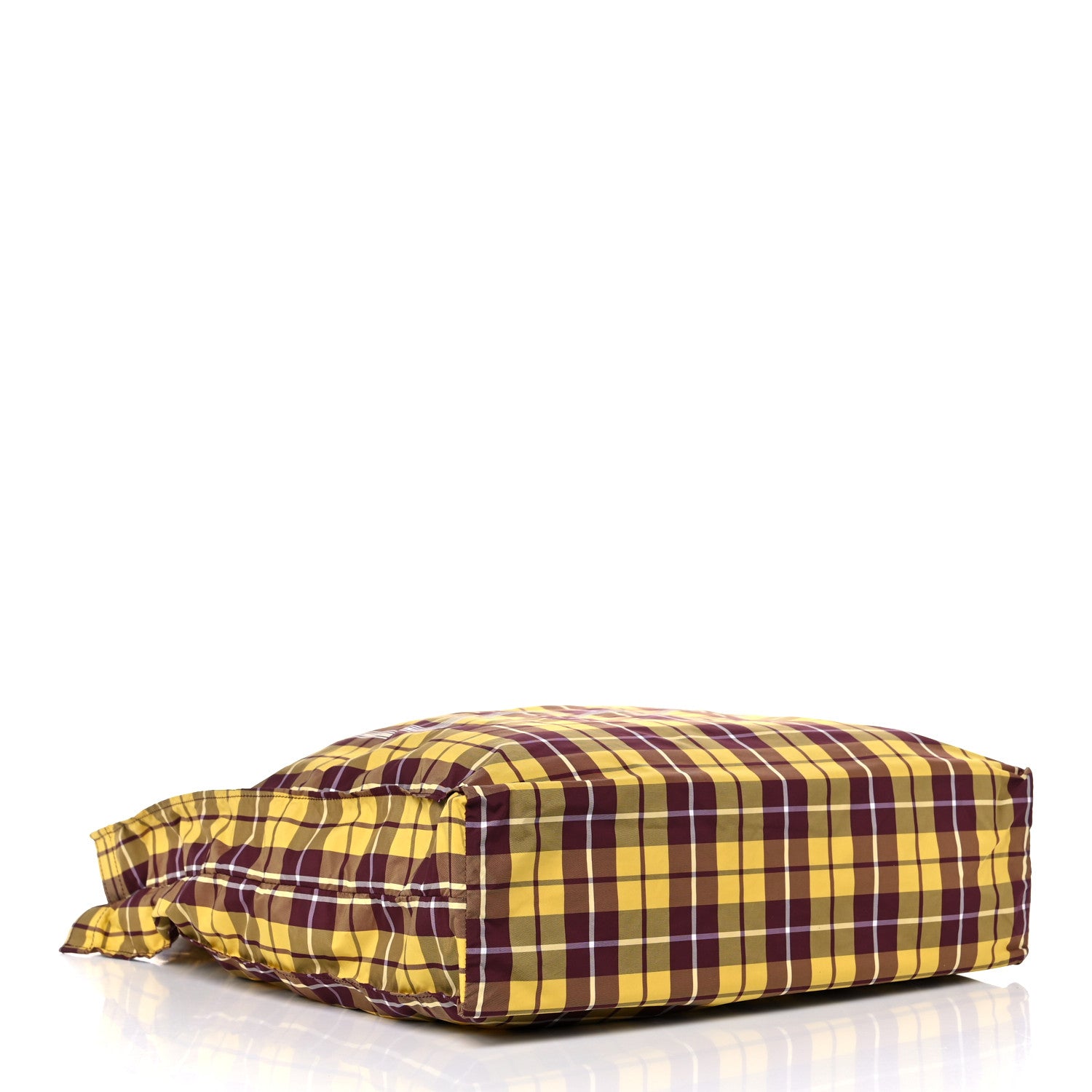 Gucci Nylon Checked Logo Vertical Tote Yellow 4 of 9