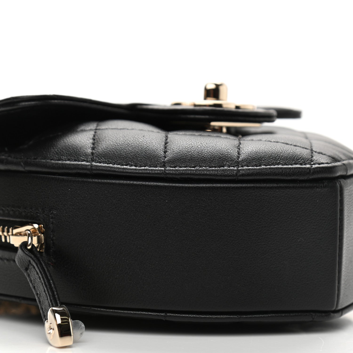 Chanel Lambskin Quilted CC In Love Heart Clutch With Chain Black 9 of 11