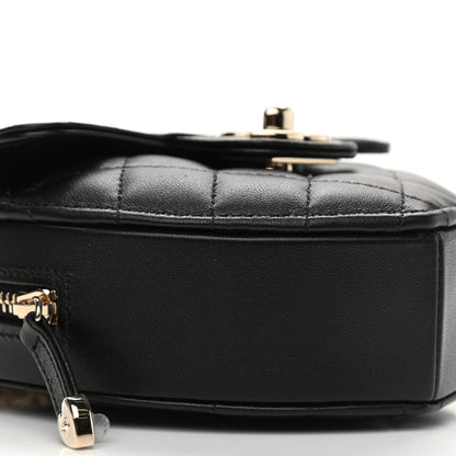 Chanel Lambskin Quilted CC In Love Heart Clutch With Chain Black 9 of 11