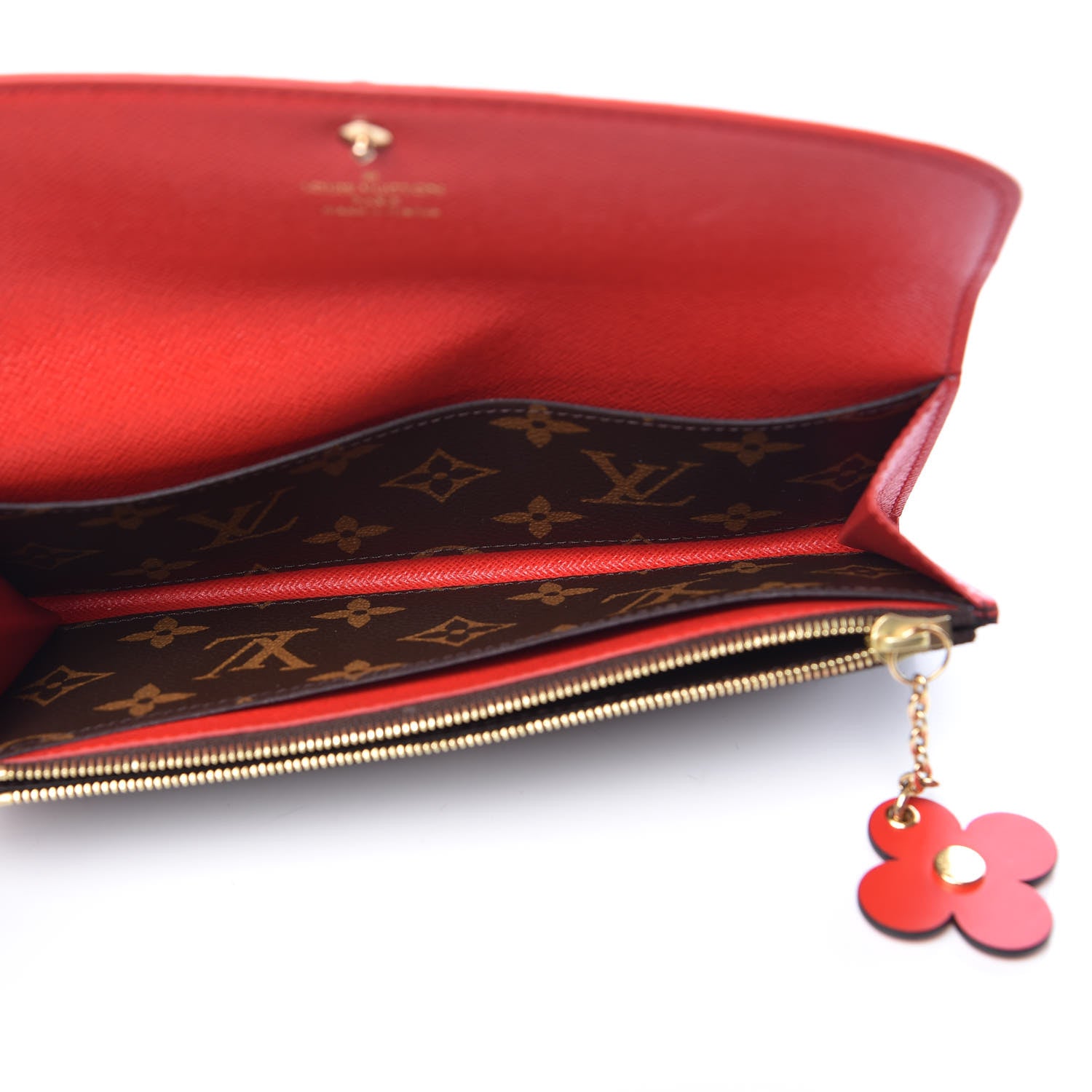 Louis Vuitton Monogram Bloom Flower Emilie Wallet Coquelicot 5 of 11