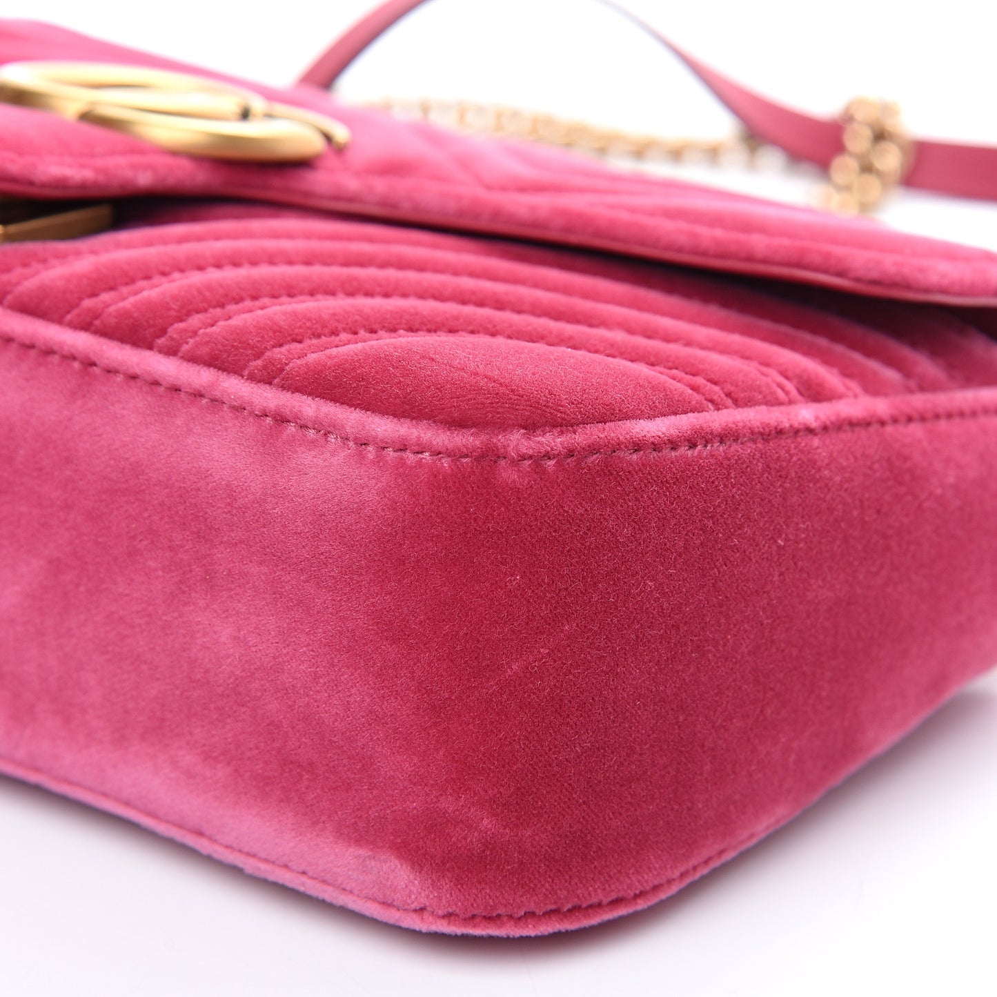 Velvet Matelasse Small GG Marmont Shoulder Bag Light Raspberry Rose