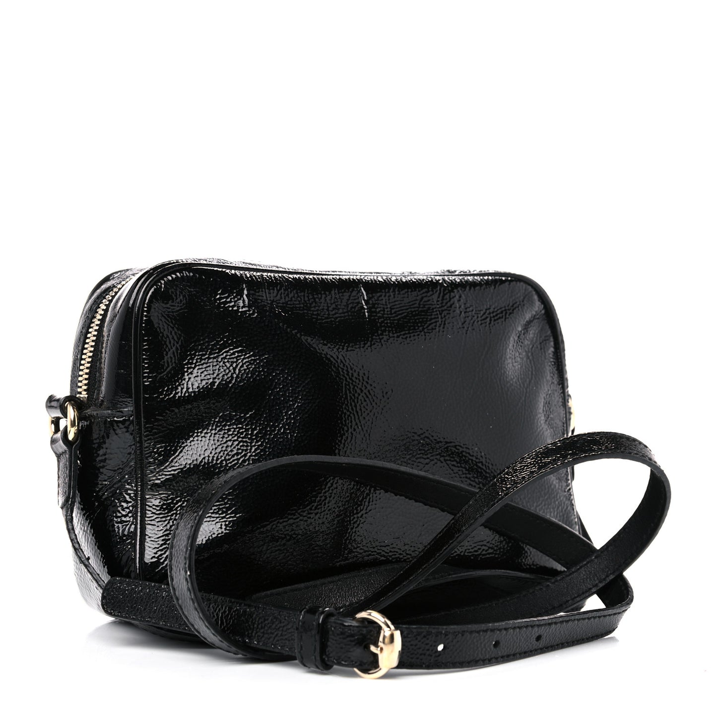 Soft Patent Small Soho Disco Bag Black
