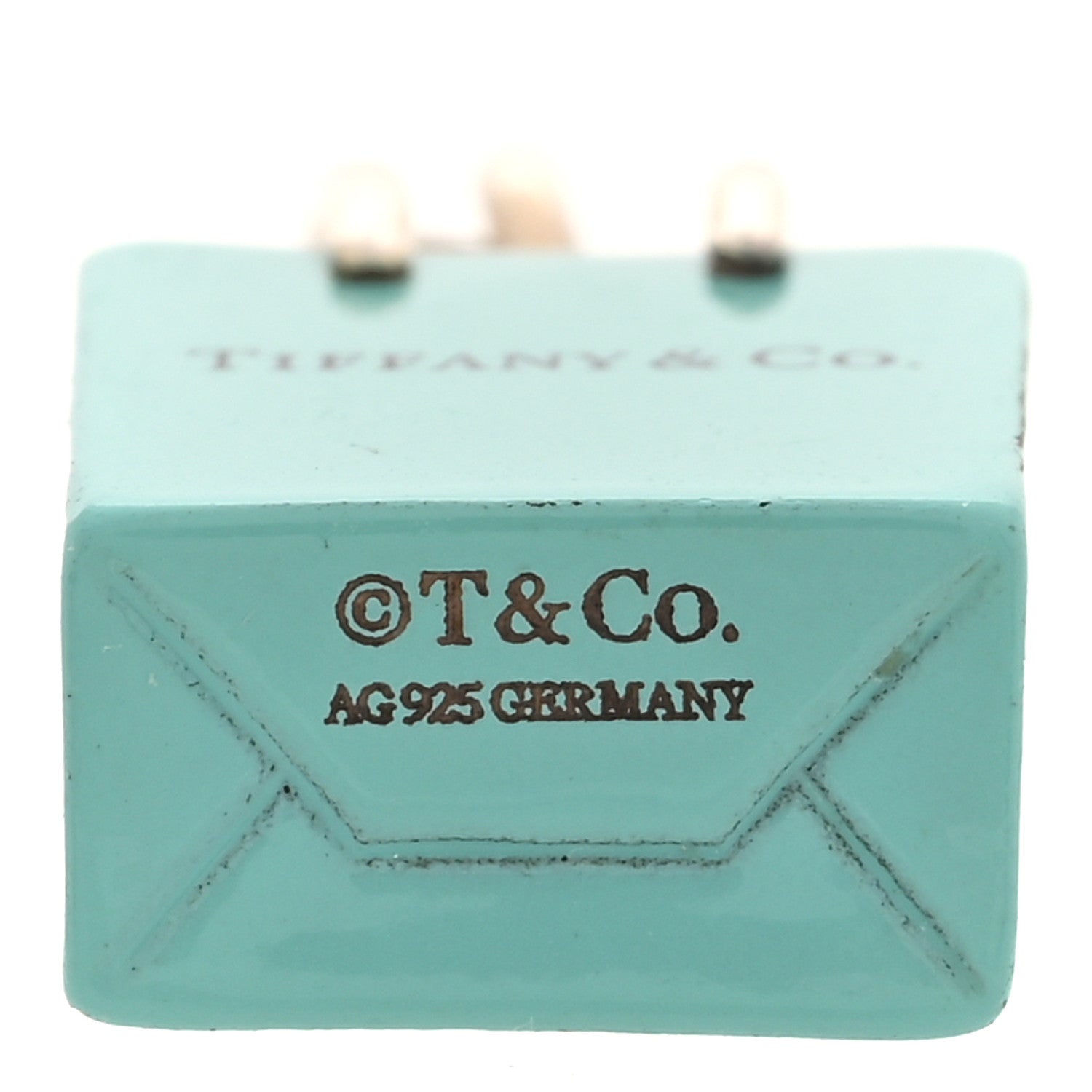 Tiffany Sterling Silver Enamel Shopping Bag Charm Pendant 3 of 3