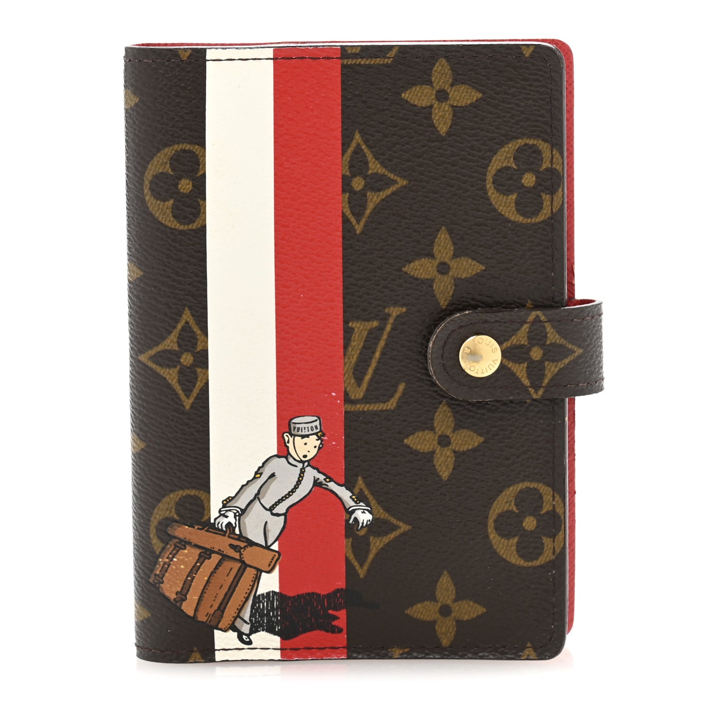 Monogram Groom Small Ring Agenda Cover Red