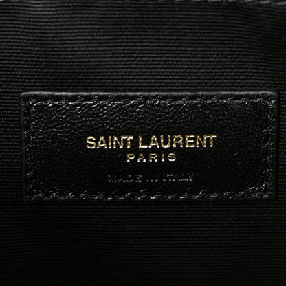 Saint Laurent Lambskin Quilted Cassandre Cosmetic Pouch Black 6 of 11