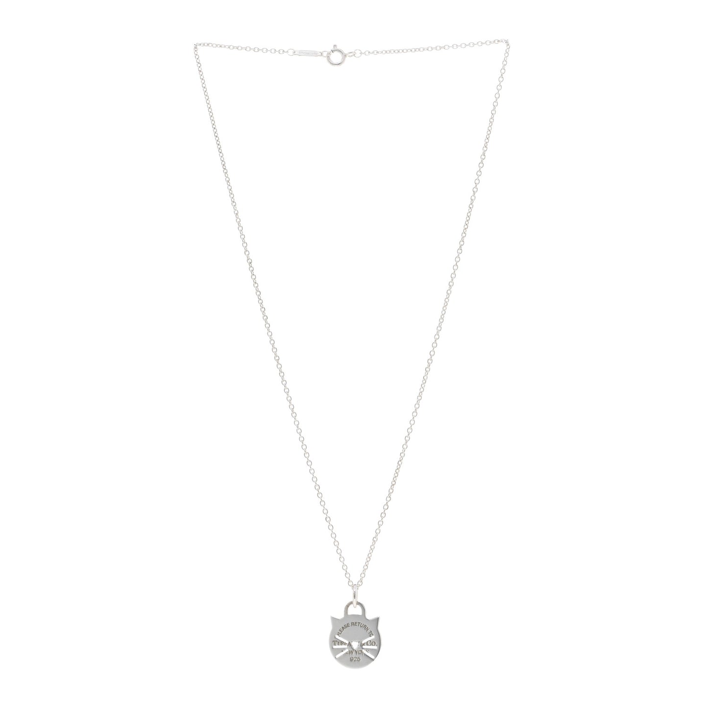 Sterling Silver Return To Tiffany Cat Pendant Necklace