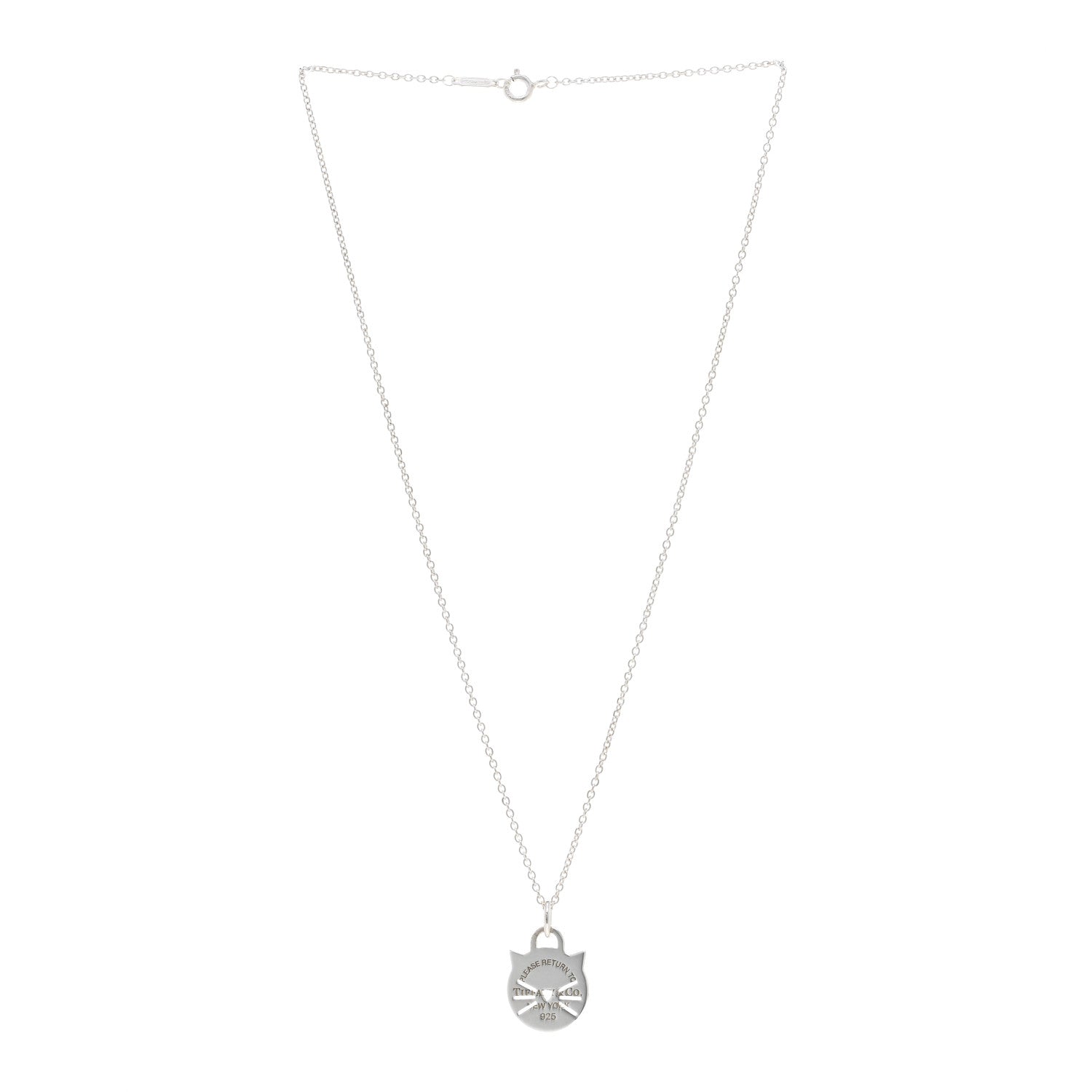 Tiffany Sterling Silver Return To Tiffany Cat Pendant Necklace 3 of 4