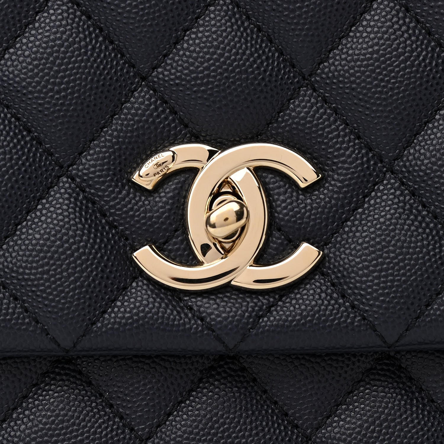 Chanel Caviar Quilted Medium Coco Handle Flap Navy Blue 8 of 11