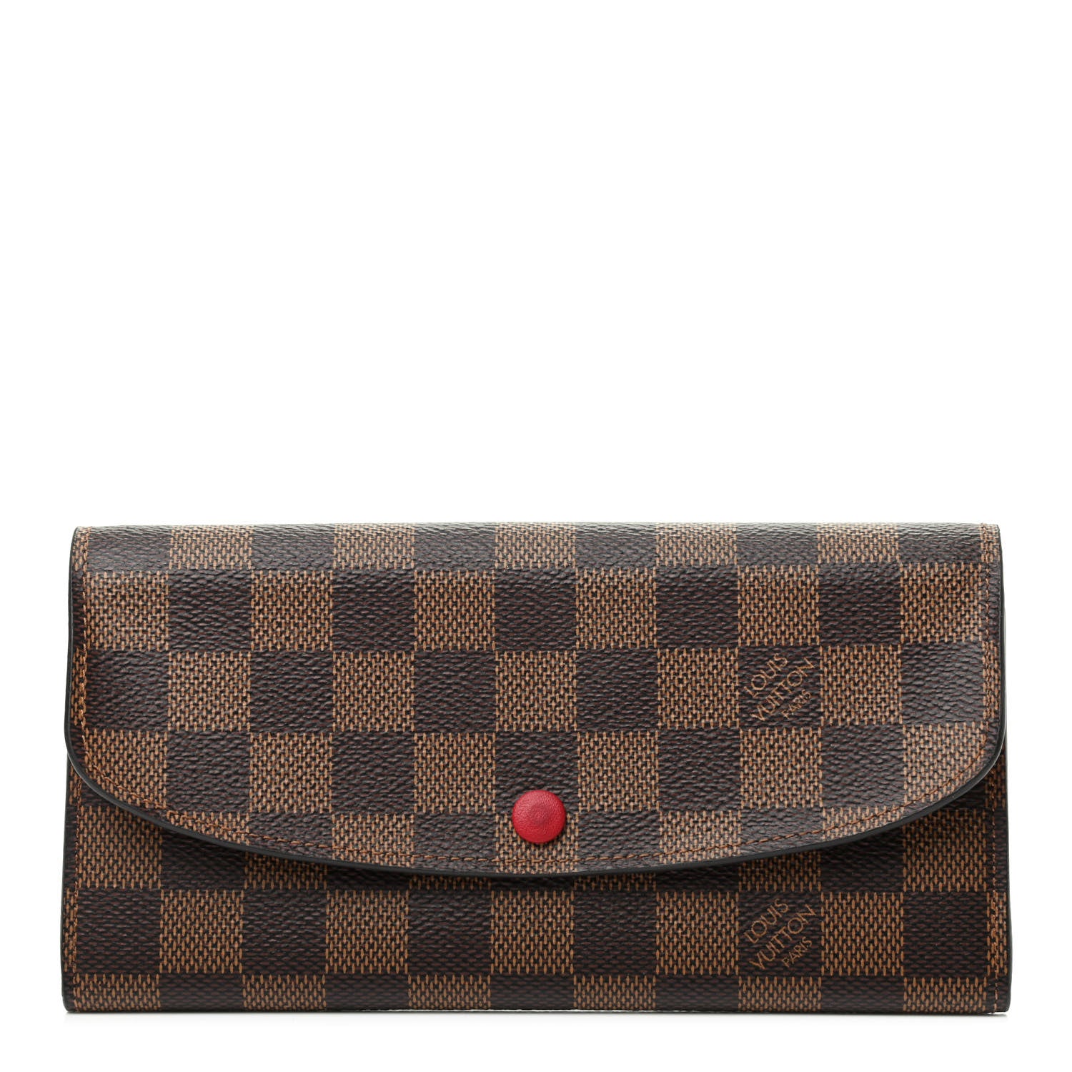 Louis Vuitton Damier Ebene Emilie Wallet Red 1 of 8