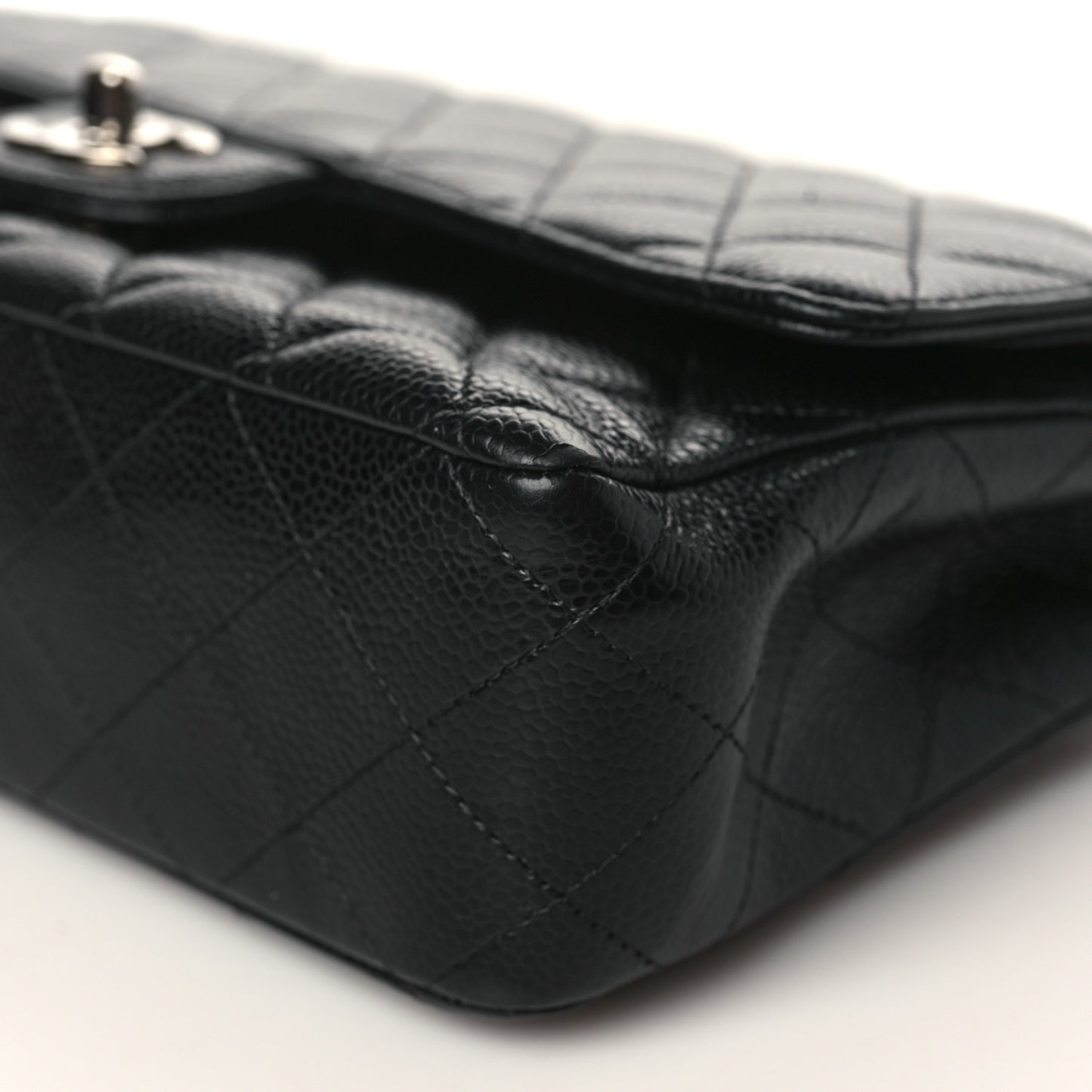 Caviar Quilted Medium Double Flap Black