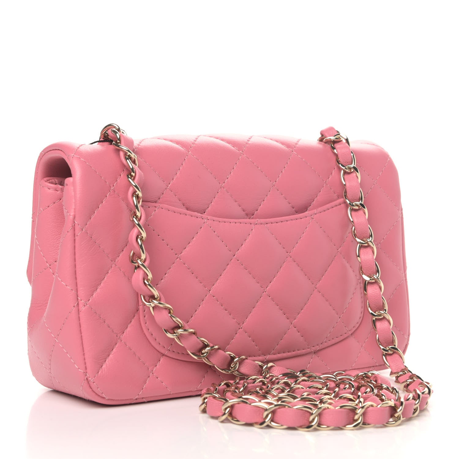 Chanel Lambskin Quilted Mini Rectangular Flap Pink 2 of 4