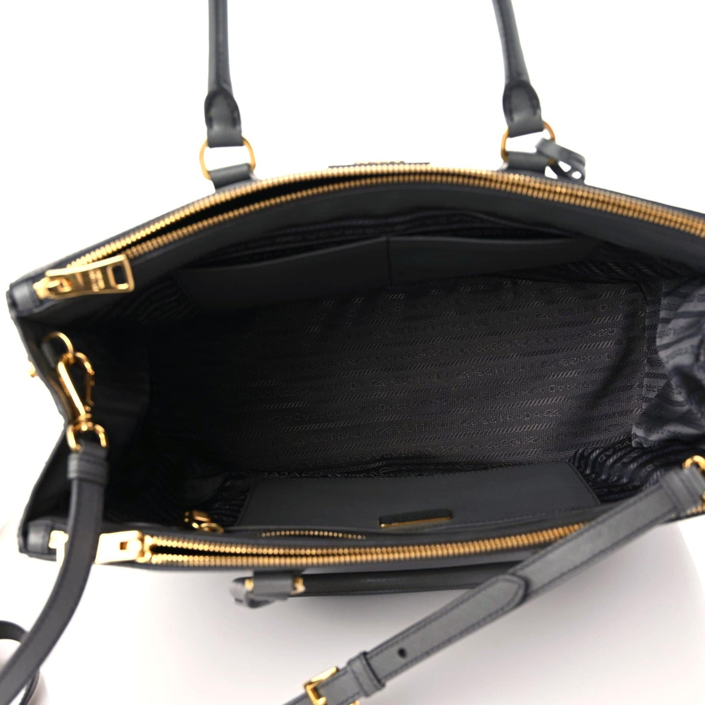 Saffiano Lux Large Galleria Double Zip Tote Mercurio